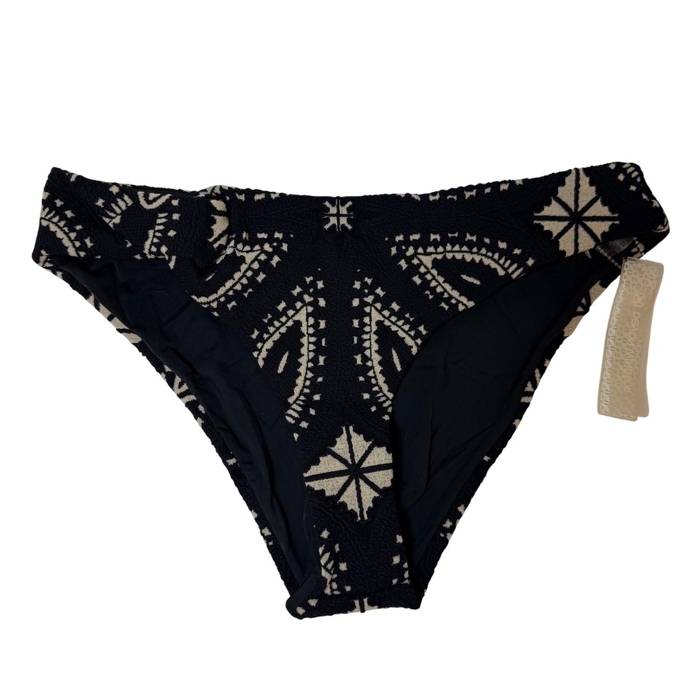 NWT Devon Windsor Tori Bikini Bottom Black Paisley Twist Side Medium
